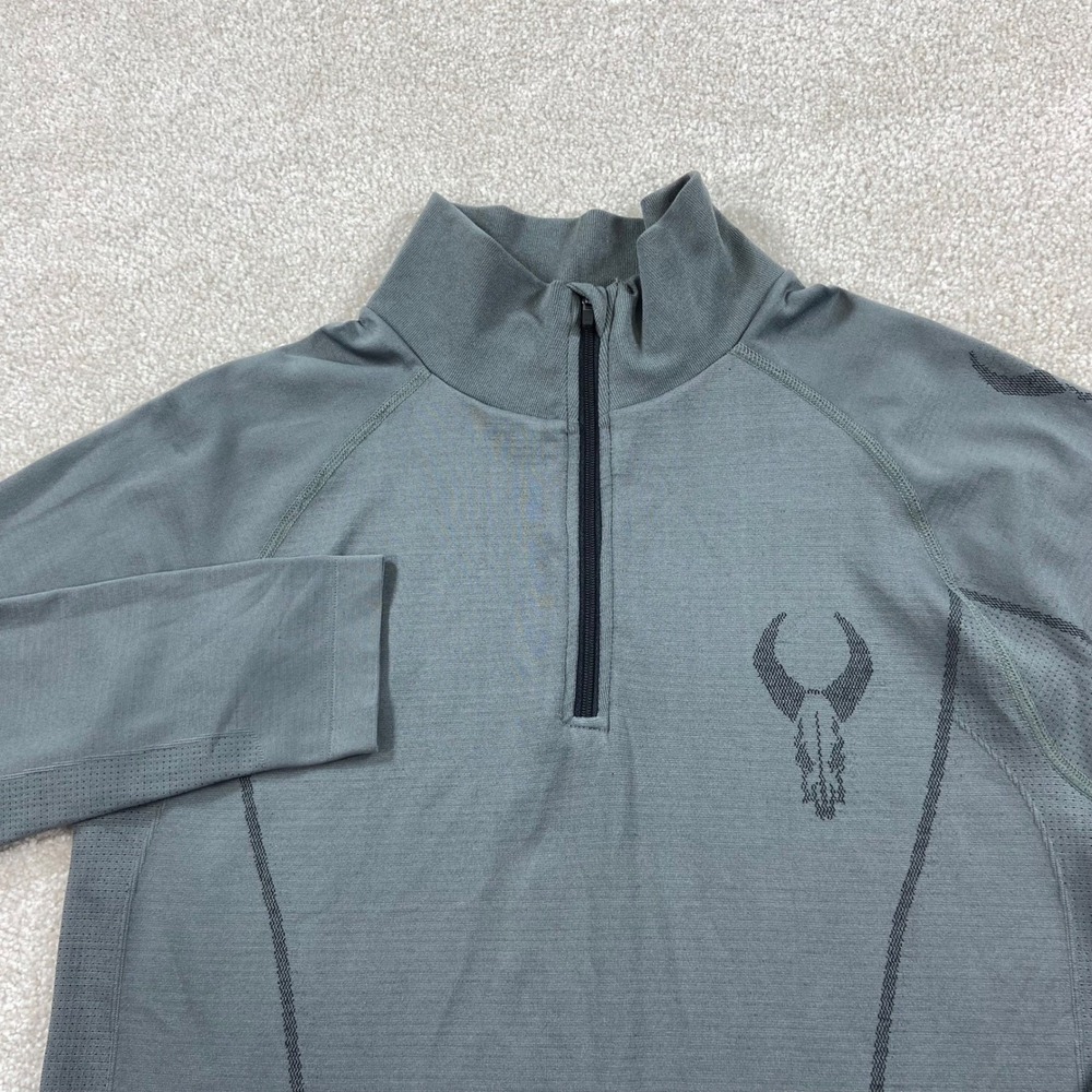 Badlands 1/4 Zip Pullover Mens Medium Grey‎ Bamboo Charcoal Base Layer